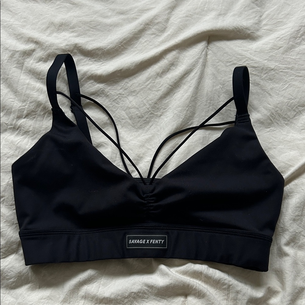 Savage X Fenty Sport Black Strappy Sports Bra